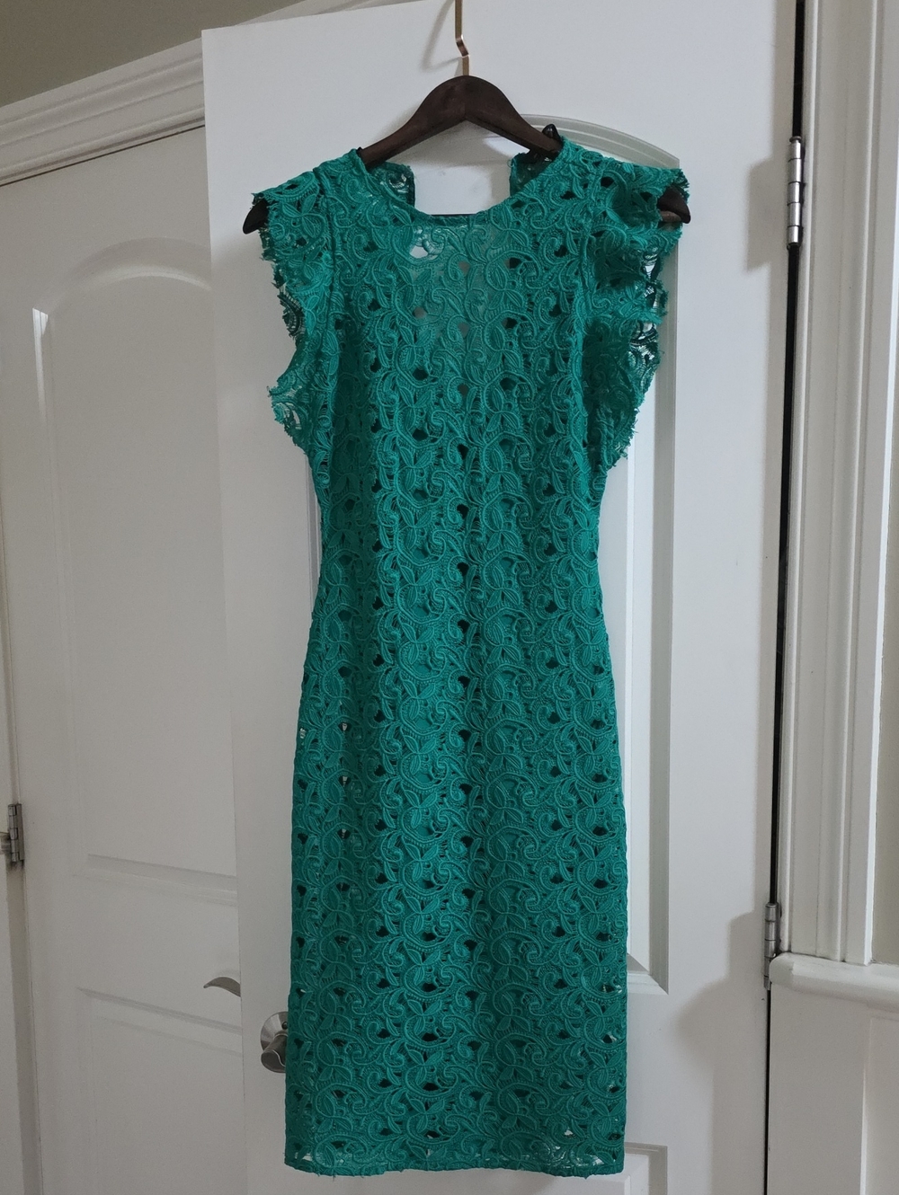 Zara Teal Lace Sheath Dress